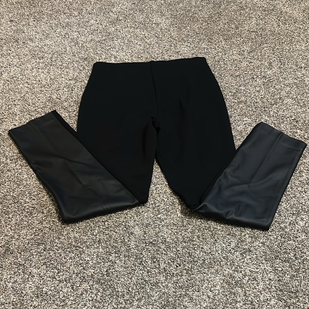 Chicos women’s black faux leather front leggings, Size 1.5= 10 - Picture 4 of 4